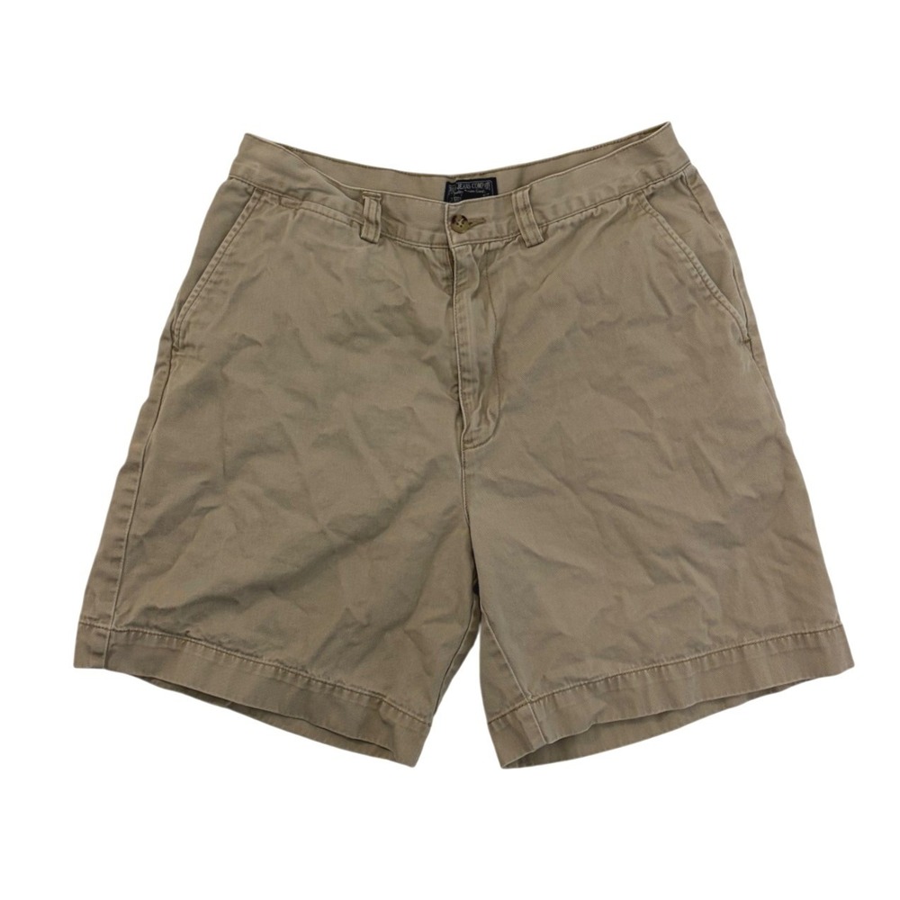 Polo Jeans Co Ralph Lauren Mens 30‎ Khaki Chino Shorts Tan Cotton Twill Flat